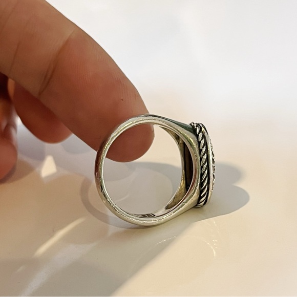 Vintage David Yurman Sterling Silver Pave Diamond Ring - 6.75 - Picture 7 of 8